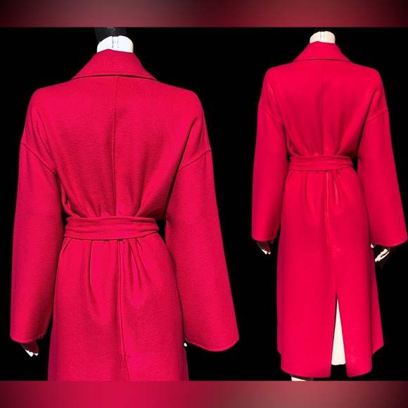 ZARA HOT PINK Wrap Coat S M - Picture 10 of 11